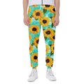 Bright Sunflower Pattern Print Joggers