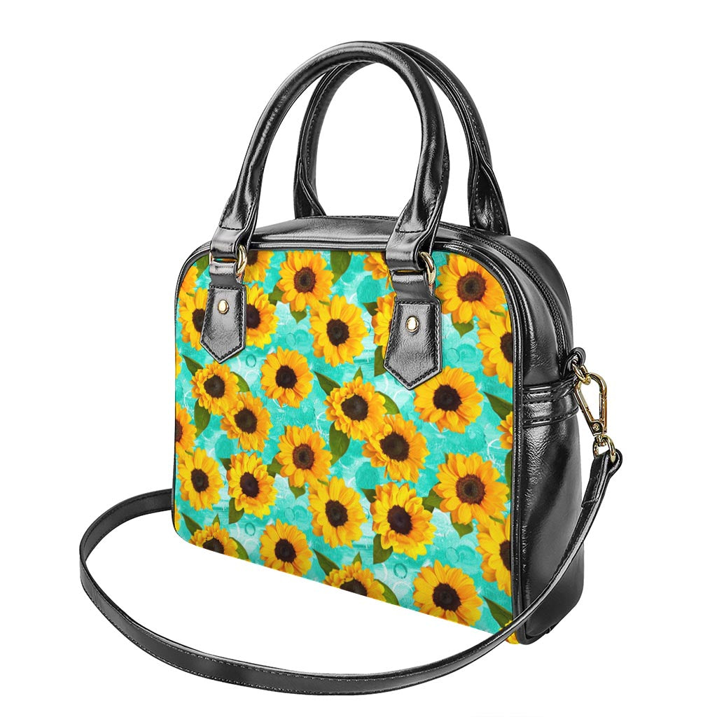 Bright Sunflower Pattern Print Shoulder Handbag