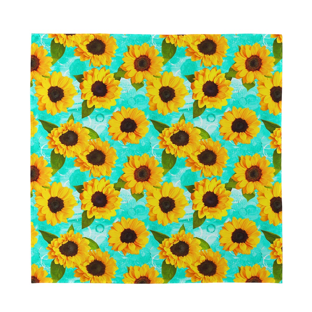 Bright Sunflower Pattern Print Silk Bandana