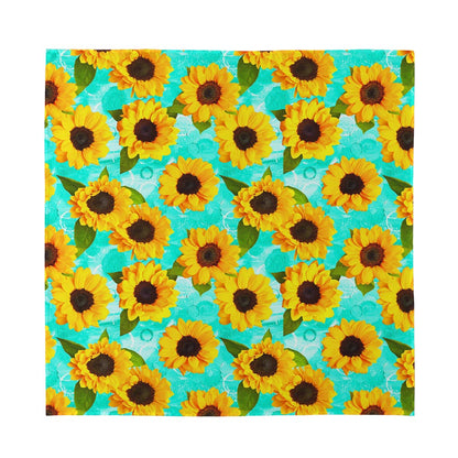 Bright Sunflower Pattern Print Silk Bandana