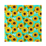 Bright Sunflower Pattern Print Silk Bandana