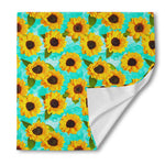 Bright Sunflower Pattern Print Silk Bandana