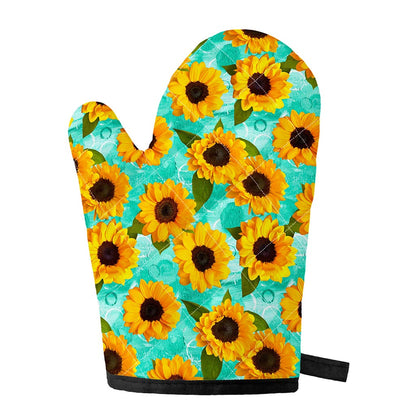 Bright Sunflower Pattern Print Single Oven Mitt