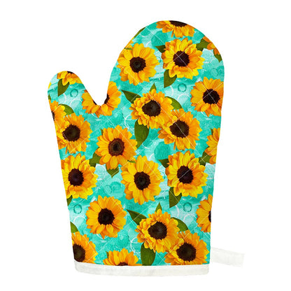 Bright Sunflower Pattern Print Single Oven Mitt