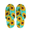 Bright Sunflower Pattern Print Slippers