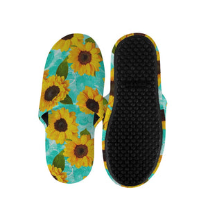 Bright Sunflower Pattern Print Slippers