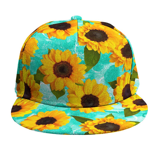 Bright Sunflower Pattern Print Snapback Cap