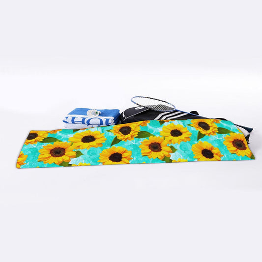 Bright Sunflower Pattern Print Sports Towel