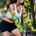 Bright Sunflower Pattern Print Sun Protection Arm Sleeves