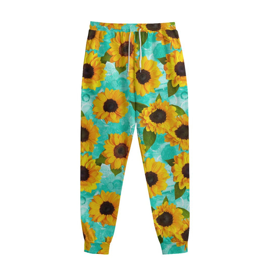 Bright Sunflower Pattern Print Sweatpants