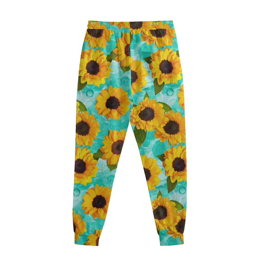 Bright Sunflower Pattern Print Sweatpants