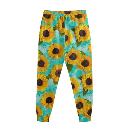 Bright Sunflower Pattern Print Sweatpants