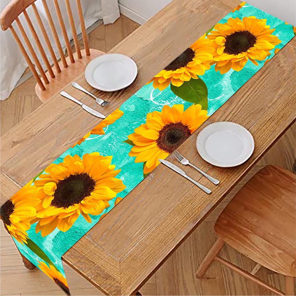 Bright Sunflower Pattern Print Table Runner