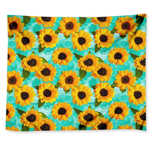 Bright Sunflower Pattern Print Tapestry