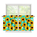 Bright Sunflower Pattern Print Tier Curtains