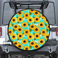 Bright Sunflower Pattern Print Tire Cover