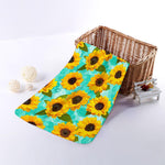 Bright Sunflower Pattern Print Towel