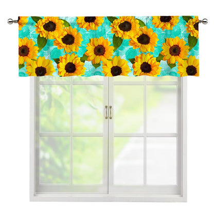Bright Sunflower Pattern Print Window Valance