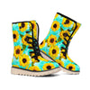 Bright Sunflower Pattern Print Winter Boots