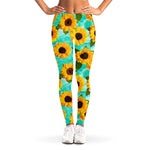 Bright Sunflower Pattern Print Women's Leggings