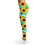 Bright Sunflower Pattern Print Women's Leggings