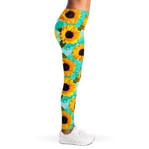 Bright Sunflower Pattern Print Women's Leggings