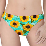 Bright Sunflower Pattern Print Women's Thong