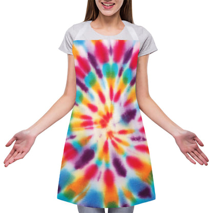 Bright Swirl Tie Dye Print Adjustable Apron