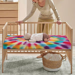 Bright Swirl Tie Dye Print Baby Crib Sheet