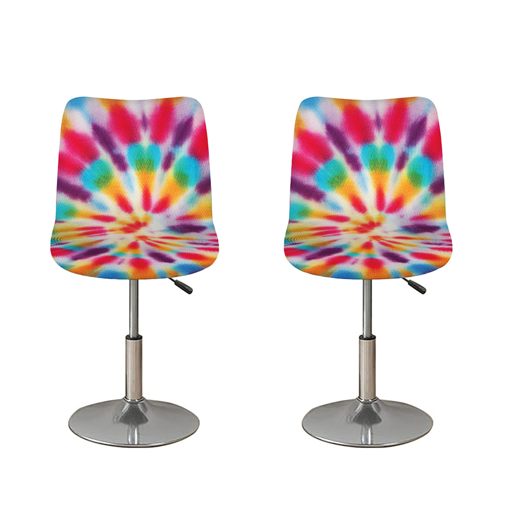 Bright Swirl Tie Dye Print Bar Stool Covers