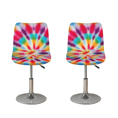Bright Swirl Tie Dye Print Bar Stool Covers