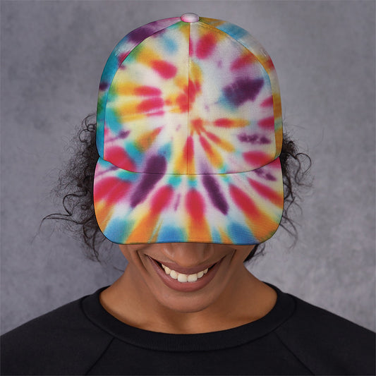 Bright Swirl Tie Dye Print Baseball Cap
