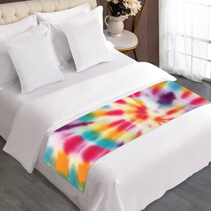Bright Swirl Tie Dye Print Bed Runner