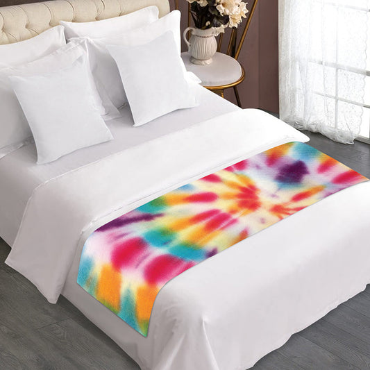 Bright Swirl Tie Dye Print Bed Runner