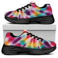 Bright Swirl Tie Dye Print Black Chunky Shoes