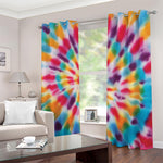 Bright Swirl Tie Dye Print Blackout Grommet Curtains