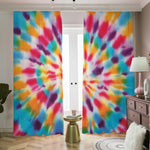 Bright Swirl Tie Dye Print Blackout Pencil Pleat Curtains