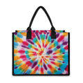 Bright Swirl Tie Dye Print Canvas Tote Bag