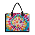 Bright Swirl Tie Dye Print Canvas Tote Bag