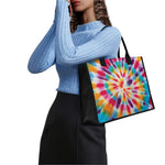 Bright Swirl Tie Dye Print Canvas Tote Bag