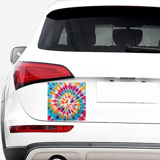 Bright Swirl Tie Dye Print Car Sticker