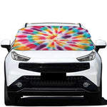 Bright Swirl Tie Dye Print Car Windshield Snow Cover