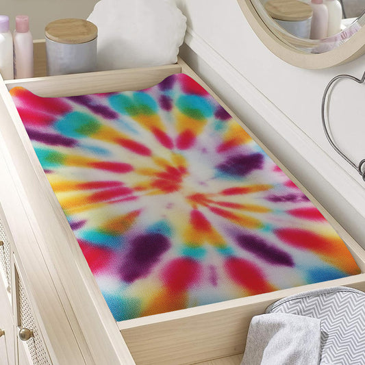 Bright Swirl Tie Dye Print Changing Pad Cover
