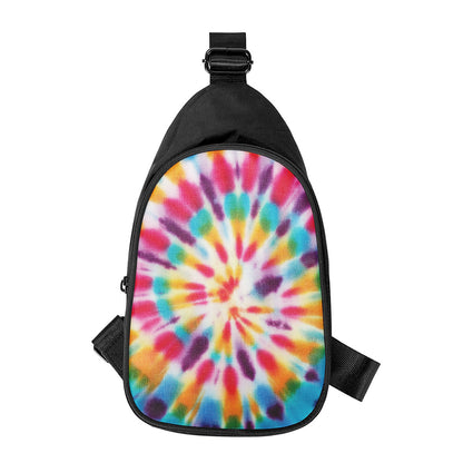 Bright Swirl Tie Dye Print Chest Bag