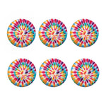 Bright Swirl Tie Dye Print Coaster Set