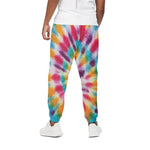 Bright Swirl Tie Dye Print Cotton Pants