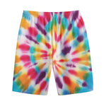 Bright Swirl Tie Dye Print Cotton Shorts