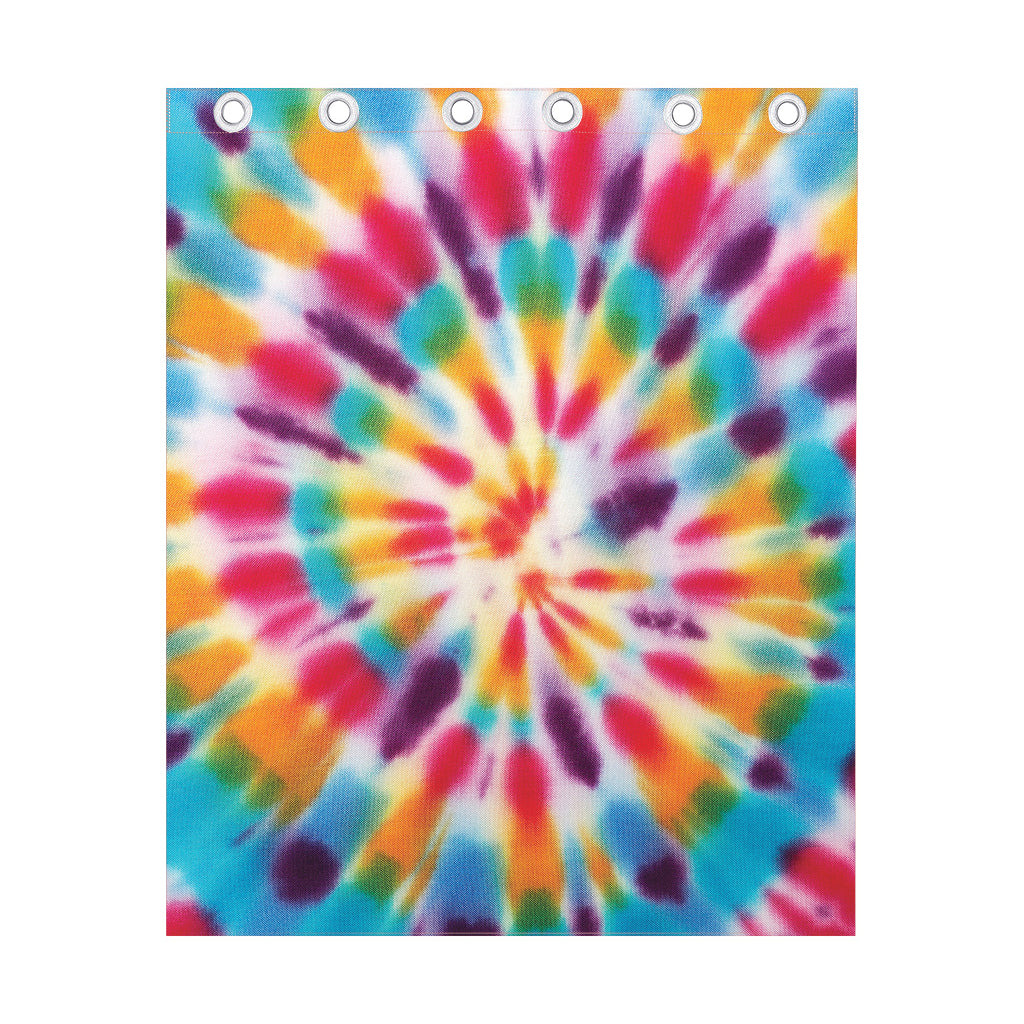 Bright Swirl Tie Dye Print Curtain