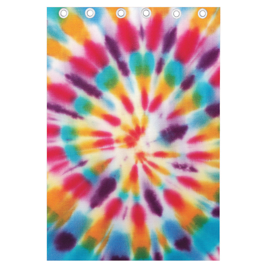 Bright Swirl Tie Dye Print Curtain