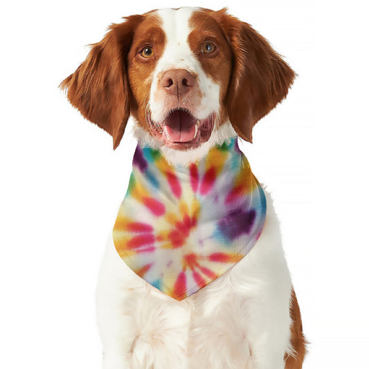 Bright Swirl Tie Dye Print Dog Bandana